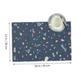 thumbnail image 3 of DouZhe Polyester Placemats Ensemble de 4, Motif Abstrait Terrazzo Bleu Résistant à la Chaleur Place Mats pour Table à Manger, 12 Pouces x 18 Pouces, 3 of 6
