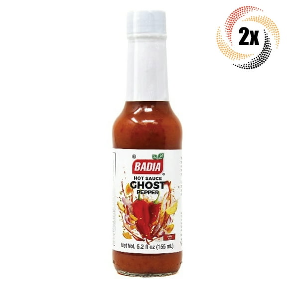 2x Bottles Badia Ghost Pepper Hot Sauce - 5.2oz - MSG Free!!