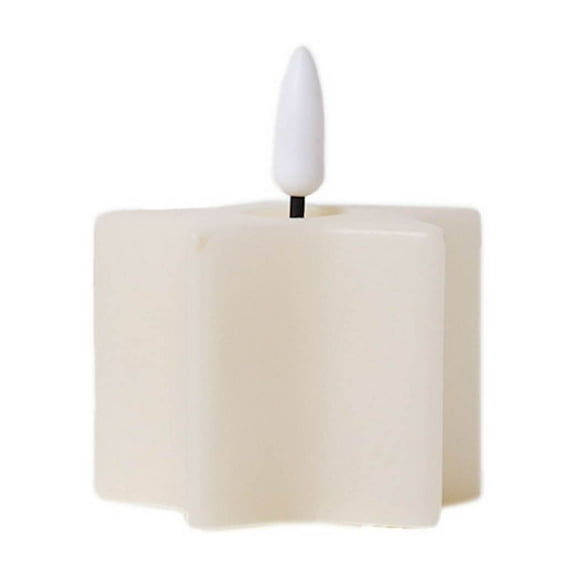 Lilixerw Star Shape Flameless Flickering Candles,LED Battery Operated Pillar Candles,for Wedding Festival