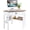 Natural & White, variant on White Corner Desk with Drawer, Storage Shelves for Computer, Makeup Vanity Desk for Small Space, 90 Degrees Triangle Desk