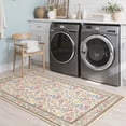 thumbnail image 3 of Toyoso 3x5 Vintage Cottagecore Floral Rug - Traditional French Country Silicone Carpet, 0.25" Low Profile Machine Washable Non-Slip Rug, Stain Resistant Rose Pattern Accent Rug for Bedroom, 3 of 9