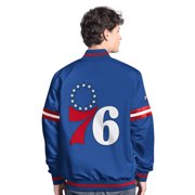 Men's Starter Royal/Red Philadelphia 76ers Scout Full Snap Varsity Jacket
