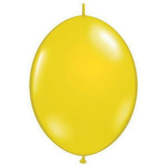 6 inch Qualatex Quicklink - Citrine Yellow Latex Balloons (50 Pack) - Party Supplies Decorations