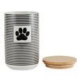 thumbnail image 2 of Bone Dry Ceramic Canister Jar for Pet Treats, Dishwasher Safe, 4x6.5", Black Stripe, 2 of 3