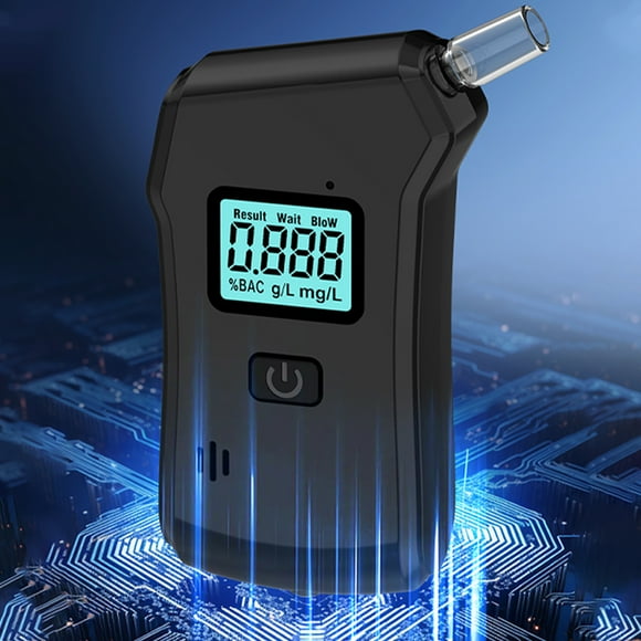 Peggybuy Digital Drunk Driving Analyzer with 5 Mouthpieces LCD Display for Home Party Use