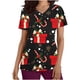 thumbnail image 2 of Fiudx Ofertas Del Día Blusa de Manga Corta con Cuello En V para Mujer, Uniforme con Bolsillos Estampados Navideños, Blusa de Enfermería, 2 of 5