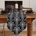 thumbnail image 2 of Cotton Linen Table Runners Halloween Skull Back and White Printed Kitchen Dining Burlap Table Decoration for Home Party Decor 16 x 72 Inch, 2 of 8