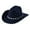 Navy, variant on Bohemian Style Fedora Cowboy Hat Men and Women with Rhinestone Embellishments on Curved Brim Fashion Western Accessory Navy