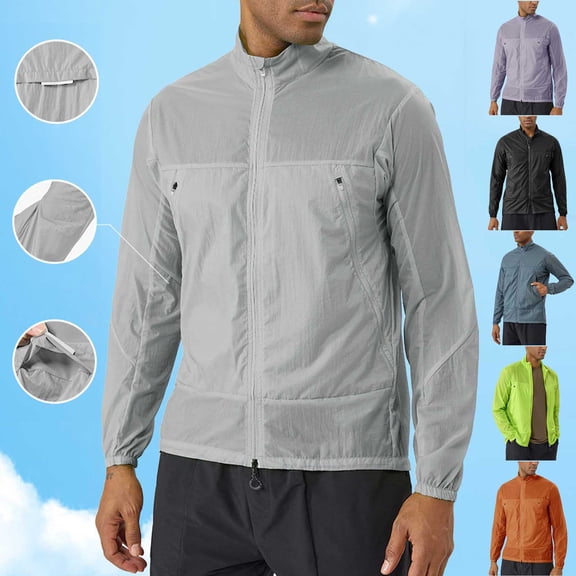 Fengqque Men's Track Jackets Lightweight Full-Zip Casual Coat Workout Running Athletic Active Jacket with Pockets Purple XL(XL)