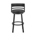 thumbnail image 4 of Titana 30" Bar Height Swivel Black Faux Leather and Black Metal Bar Stool for Kitchen Island Counter, 4 of 4
