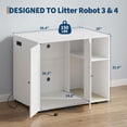 thumbnail image 2 of Historyli Large Cat Litter Enclosure for Self-Cleaning Litter Boxes,Hidden Litter Box Cabinet with Litter Collector,Adjustable Dog Proof Shelf & Storage,White, 2 of 7