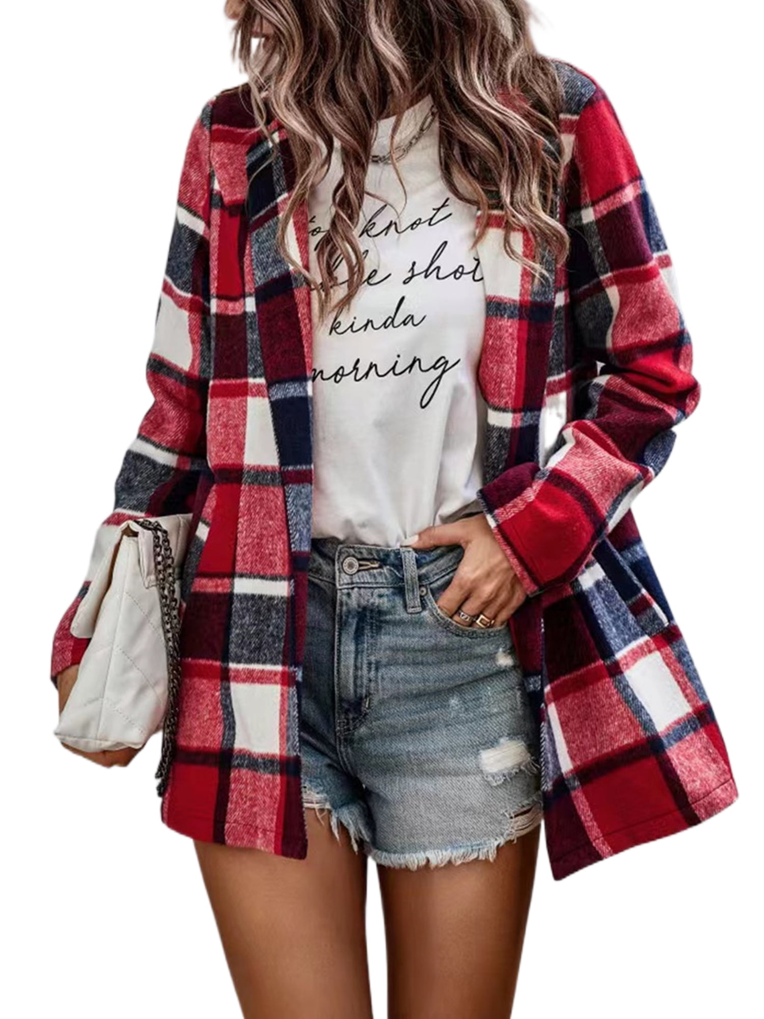 Fashion Blouses Checked Blouses Maison Scotch Checked Blouse pink-white check pattern casual look 