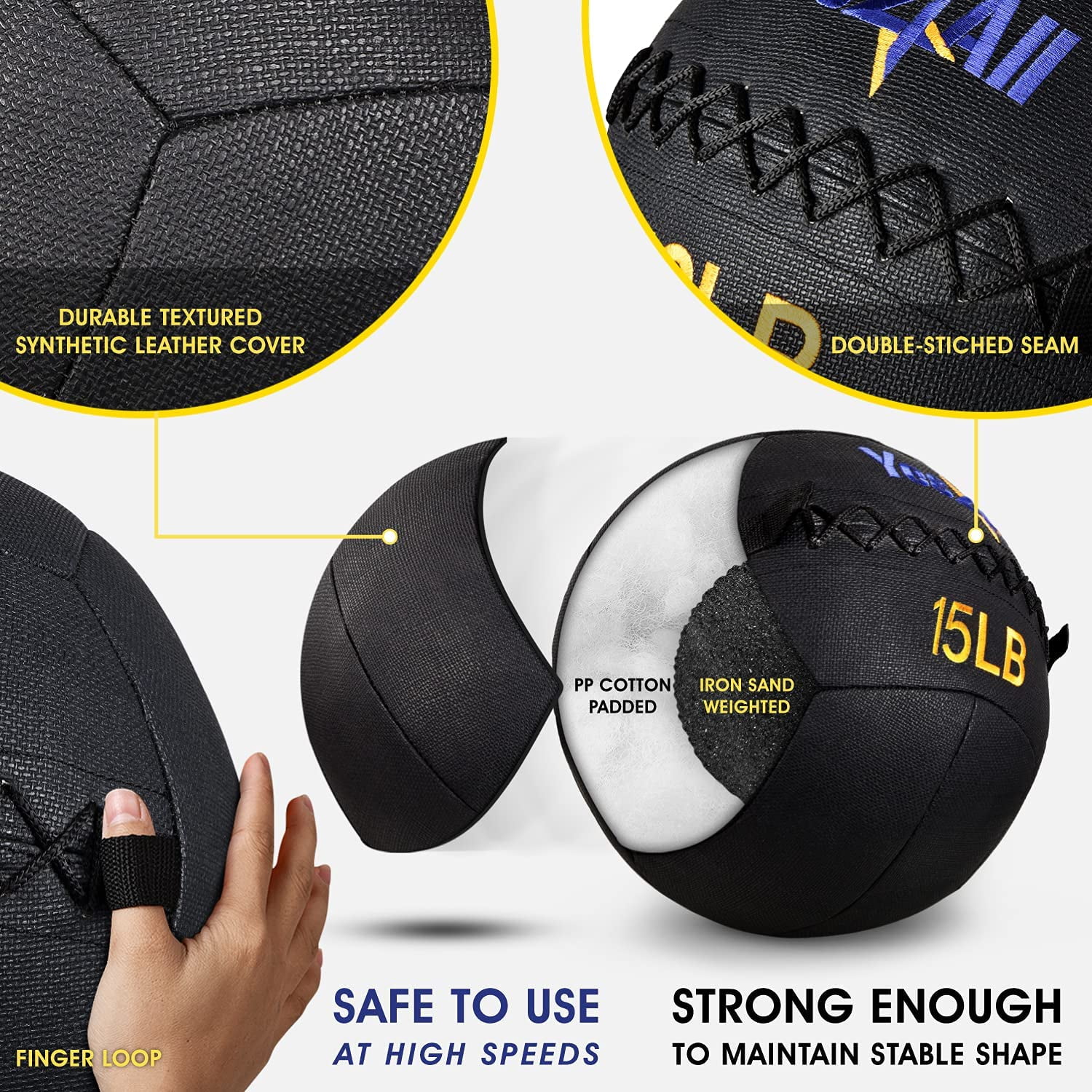 Yes4All 15lbs Soft Medicine Wall Ball With Target Sticker