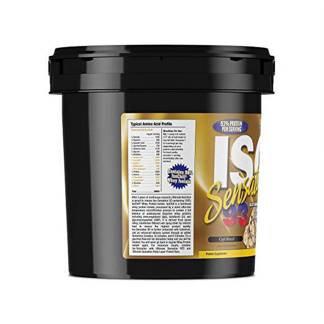 Ultimate Nutrition ISO Sensation 93 Whey Protein Isolate - Low Carb Keto Friendly with 5 Grams of Glutamine and 7 Gourmet Flavors, Café Brazil, 5 Pounds