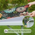 thumbnail image 6 of Pioneer Flower Floral Print Pattern Square Fitted Tablecloth with Elastic Edge,Square Table Cover,Washable Elastic Table Cover for Home Kitchen Party Decor 34"x34", 6 of 6