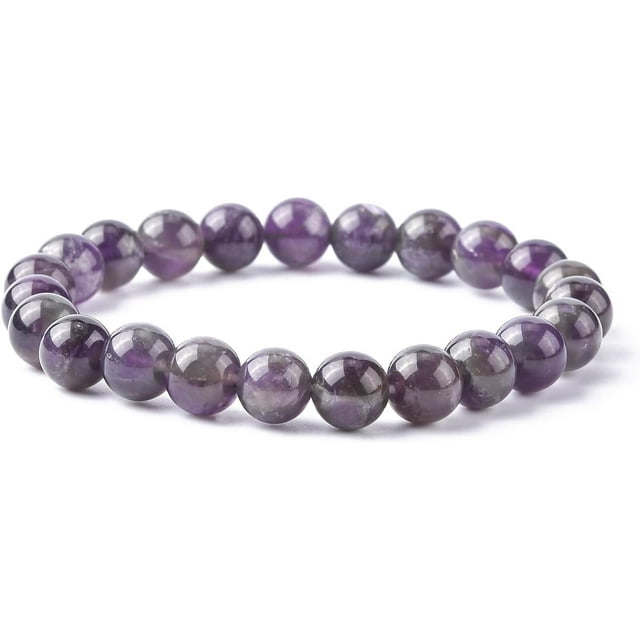 1 pulsera de piedras preciosas, pulsera de amatista, pulsera ajustable con adorno.