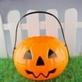 thumbnail image 3 of Pumpkin Bucket, Trick or Treat Holder Plastic Pumpkin Bucket, Cute Candy Bucket Halloween Favors Bag Pumpkin Design Buckets, Medium and Small PP Candy Bag Bucket Orange, 3 of 4