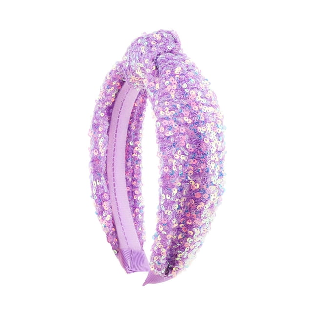 Bandeau Polyvalent - Queue de Cheval avec Sequins Colorés - Design Élégant et Doux Noué