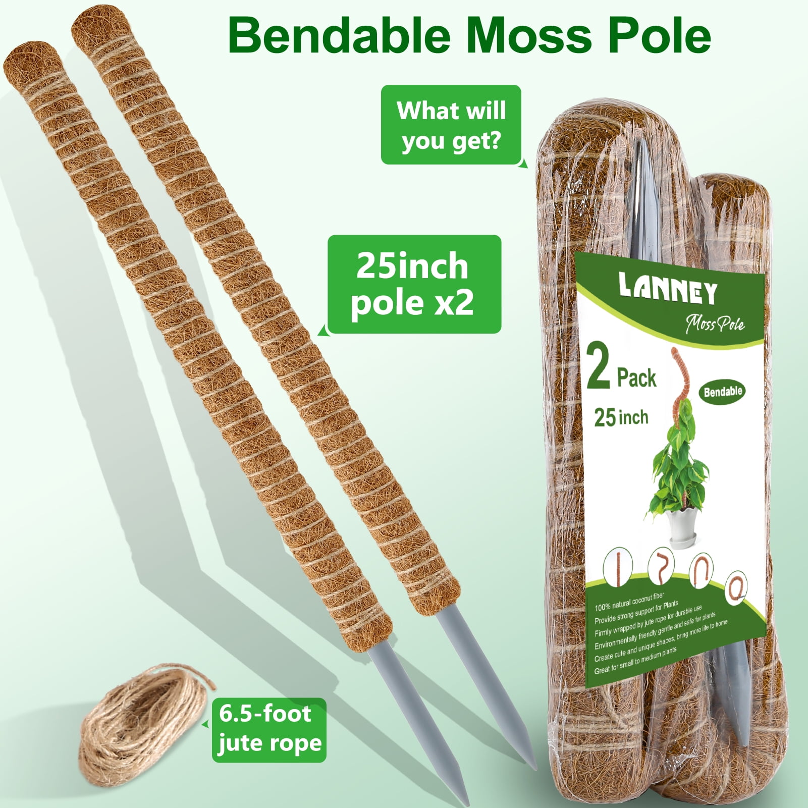 新品未使用　MOSS STICK 50SW Amazon.com : 48 Inch Moss Pole, Bendable Moss Pole for