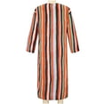 thumbnail image 6 of Augper Men's Muslim Dresses Long Sleeve Striped Henley Shirts Muslim Long Gown Thobe Robe for Men, 6 of 8