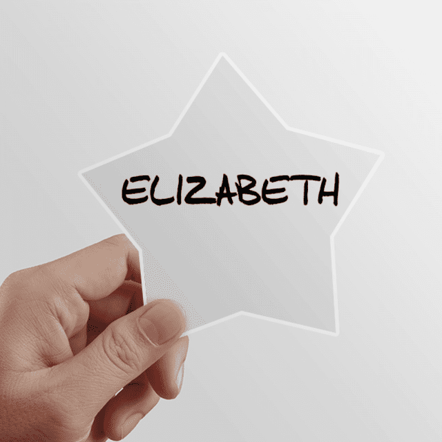 Special Handwriting English Name ELIZABETH Star Sticker Paster Vinyl Car Tags Decoration Decal