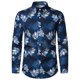 thumbnail image 1 of Camisas De Vestir Para Hombre 5xl Camisa de manga larga con estampado casual para hombre Camisa de blusa con cuello vuelto (Blue, L), 1 of 7