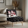 thumbnail image 3 of HELLHERO Snowmen Armless Accent Chair Protector, Elastic Bottom Trendy Armless Accent Chair Cover Slipcover for Hotel Living Room, 3 of 8