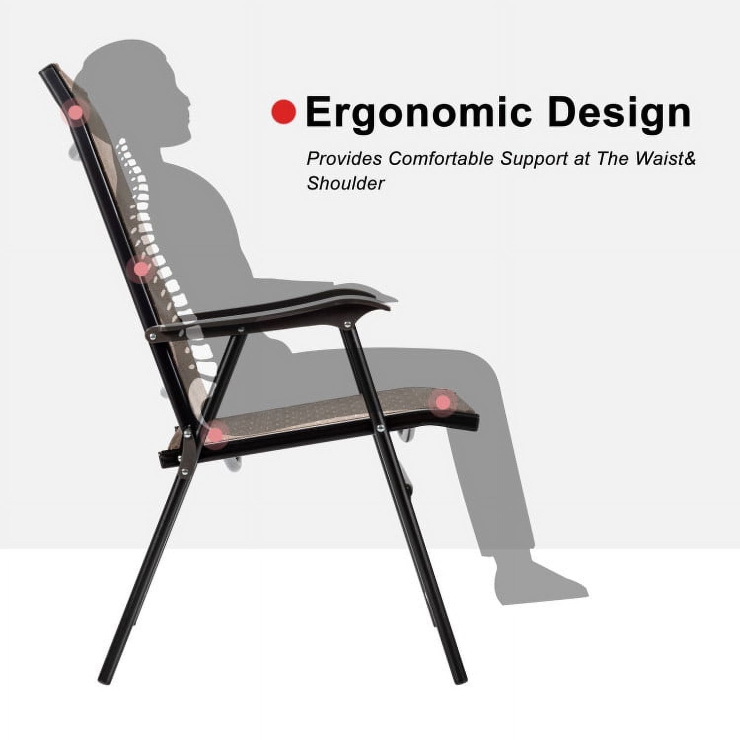 Aimee Lii 2 Pieces Outdoor Patio Folding Chair with Armrest for Camping Garden, Outdoor Patio Set
