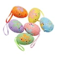 thumbnail image 2 of 6Pcs Pastel Foam Easter Egg Ornaments, Multicolor Confetti Detailed Hanging Decorations, Springtime Home Accessories, A, 2 of 7