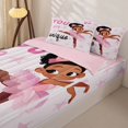 thumbnail image 3 of Castle Fairy Teens Black Cute Girl Zipper Twin Comforter Sets with Fitted Sheet and 2 Pillowcases,Ballet Dance Zipper Bedding Set,Pink Black,Grey Reversible,4-Piece, 3 of 6
