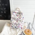thumbnail image 1 of Mujer Mochila Mariposas Estampado floral Nylon Lindos Bolsas escolares para niñas (Blanco), 1 of 8