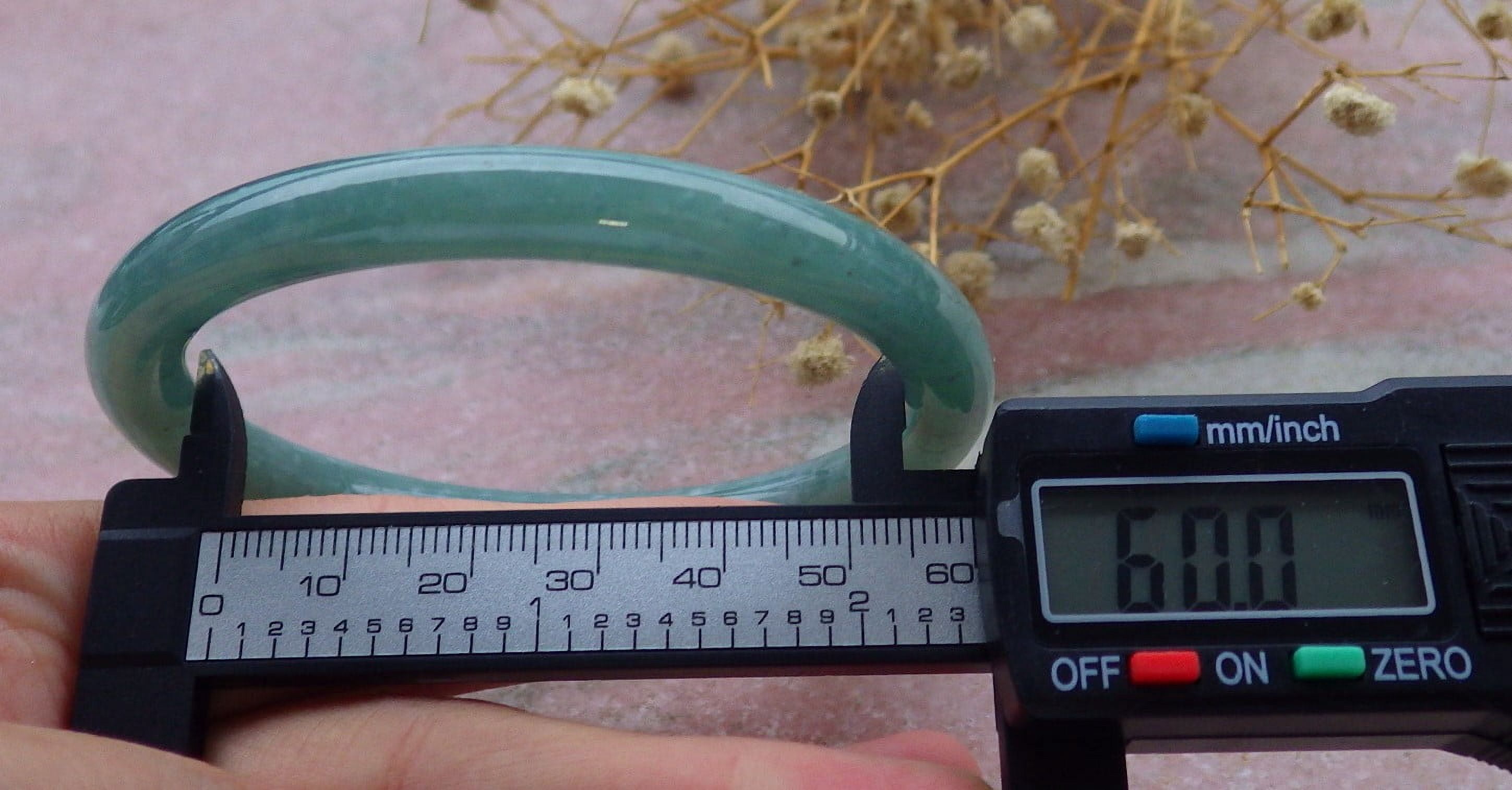 Icy Green Natural A JADE Jadeite Circle Bangle Bracelet 60 mm 685082 TN