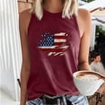 thumbnail image 2 of Edvintorg 4Th Of July Womens Tops Summer Sleeveless Casual Tank Tops Regular Round Neck Printing Vest Loose Fit Basic Blouse, 2 of 5