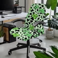 thumbnail image 2 of SCRAWLGOD Soft Computer Office Chair Cover Non-Slip Breathable Boss Chair Slipcovers Easy to Remove High Back Chair Covers for St. Patrick's Day, Four Leaf Clover Spots Cow Print Green, L, 2 of 7