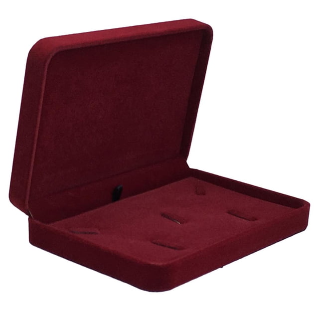 Caja de Presentación de Joyería Perfecl de Madera Terciopelo Vino Rojo