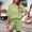 Green, variant on Maqroz Womens 2 Piece Outfits Summer Button Down Short Sleeve Top and Shorts Set Cotton Linen Like Fashion Two Piece Outfit Summer Casual Lounge Pink S
