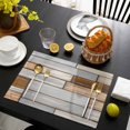 thumbnail image 3 of Brown Grey Vintage Placemats Set of 4, Retro Farmhouse Elegant Pastoral Placemats for Dining Table, Place Mats for Kitchen Tabletop, Waterproof Wipeable Dining Table Mats Set, 3 of 9