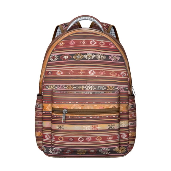 Abstract Vintage Waterproof School Backpack with Ergonomic Spinal Support for s & College Students