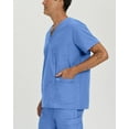 thumbnail image 3 of Landau Essentials 5 Pocket Scrub Top for Men's: Classic Relaxed Fit, V-Neck Durable Medical 7489, 3 of 5