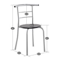 thumbnail image 4 of Hassch 3 Pieces Dining Set for 2 Person, Kitchen Breakfast Table Set with Storage Rack & Metal Frame for Living Room Apartment, Space Saving, Black, 4 of 7