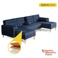 thumbnail image 3 of Sala Modular Doble Chaise Makora Brandon con Memory Foam y Respaldo Ajustable Lino Azul, 3 of 7