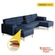 thumbnail image 3 of Sala Modular Doble Chaise Makora Brandon con Memory Foam y Respaldo Ajustable Lino Azul, 3 of 7