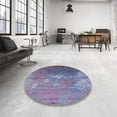thumbnail image 4 of Ahgly Company Machine Washable Indoor Rectangle Industrial Modern RebeccaPurple Area Rugs, 4' x 6', 4 of 7