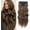 Ginger Brown, variant on Clip in Hair Extensions, 4 count Blonde Hair Extensions 24" Thick Long Beach Waves hair extensions HE003 Invisible Lace Weft  Soft Hairpieces for Women -  Blonde
