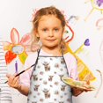 thumbnail image 2 of White Highland Cow Flower Pattern Kids Aprons for Girls and Boys,Adjustable Neck Strap Toddler Aprons for Kids Cooking Baking, 2 of 6