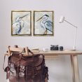thumbnail image 3 of Stupell Industries White Egret Blue Heron Animals Painting Gold Floater Framed Canvas Art Print Wall Art, 17 x 21, Set of 2, 3 of 10
