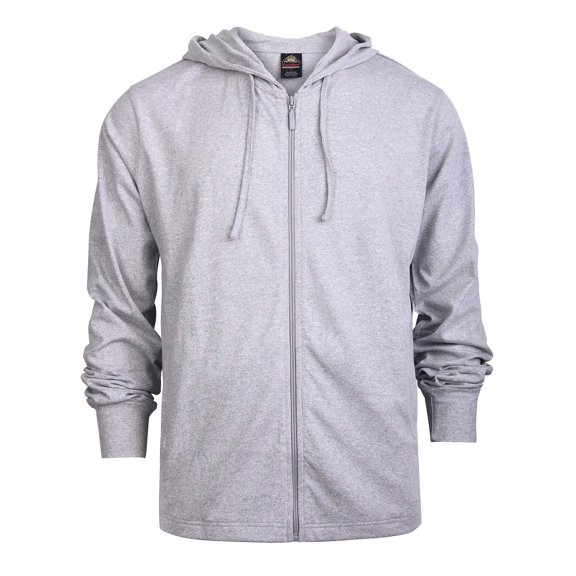 Men's Cotton Lightweight Zip Up Hoodie Jacket, Heather Gray, Large, 1 Pack
