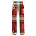 thumbnail image 5 of Women's Christmas Printed Plush Casual Pants with Drawstring Elastic Waist, Long Trousers for Home and Casual Wear, Comfortable Design,Multicolor,M, 5 of 6
