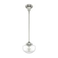 thumbnail image 2 of Hunter - Saddle Creek 1-light Brushed Nickel, Small Pendant Light, Dimmable, Schoolhouse Style, Schoolhouse Shaped, for Bedrooms, Dining, Living Rooms - 19029, 2 of 9