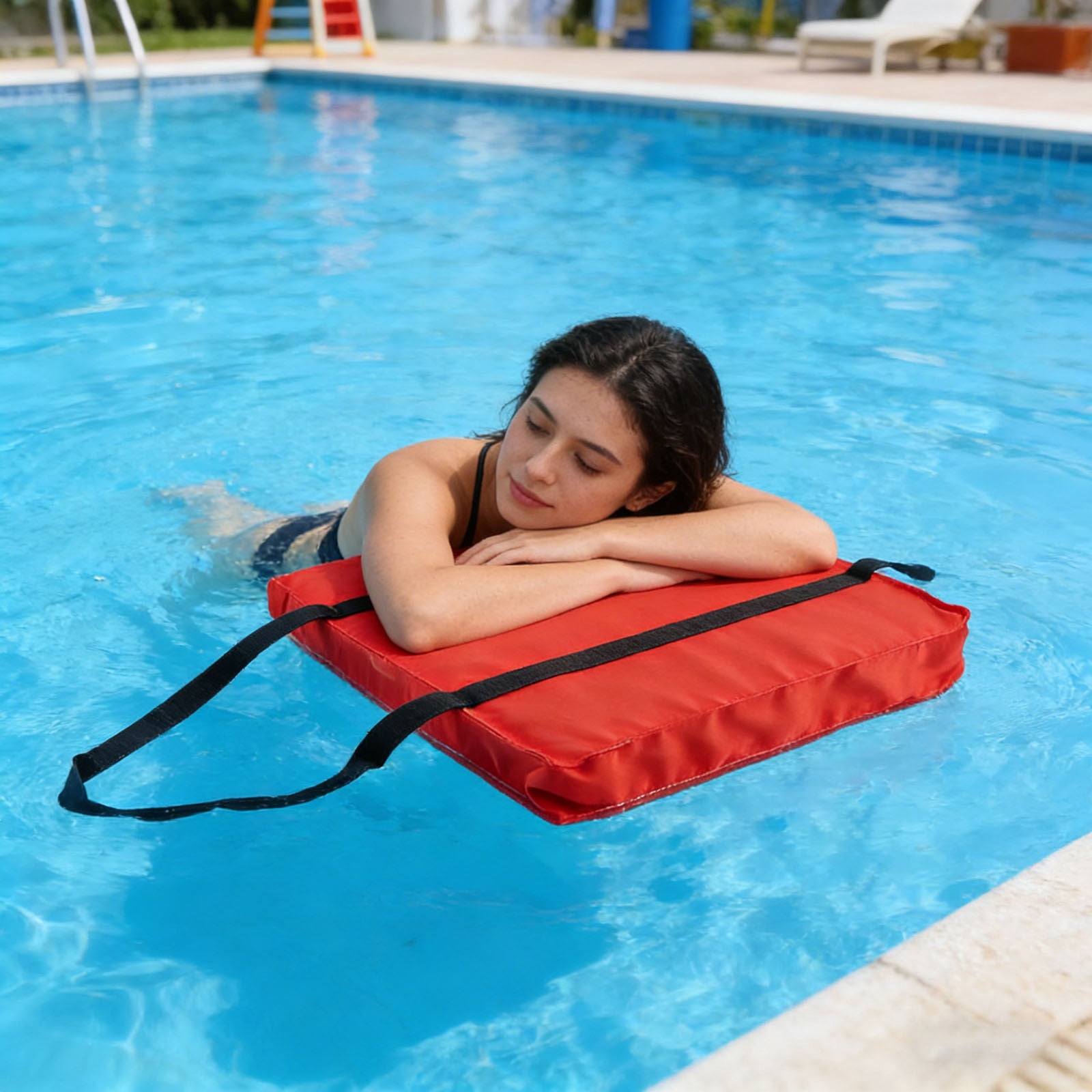 Emergency Marine Foam Flotation Cushion - 16.5 x 14 Inch Square Boat Cushion for Canoes, Kayaks, and Boats - Red Throwable Floatation Seat Pad, Swimming Boat Throwable Flotation Device (Red)